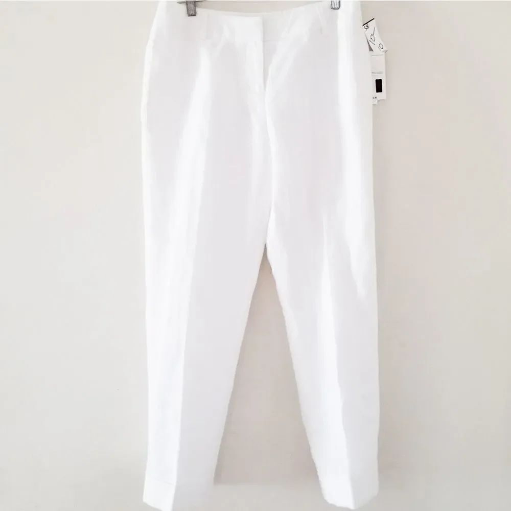 Liz Claiborne Audra white pants cuffed hem